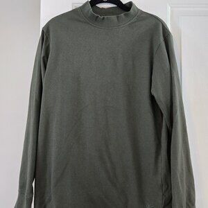 Mens John Bartlett Consensus Mock Neck long sleeve dark green shirt